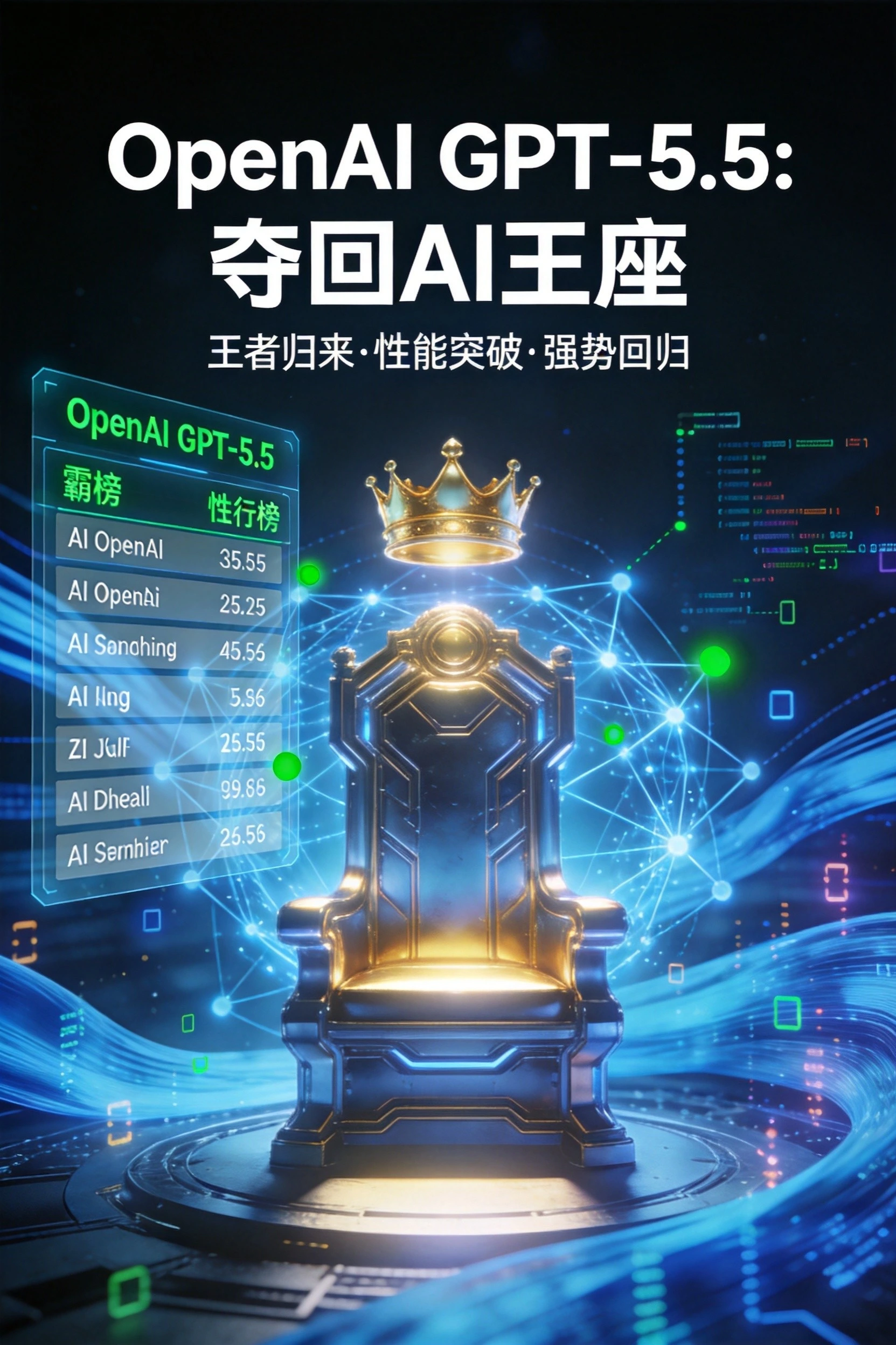 OpenAI GPT-5.5深夜上线：夺回AI王座，但价格翻倍引发争议