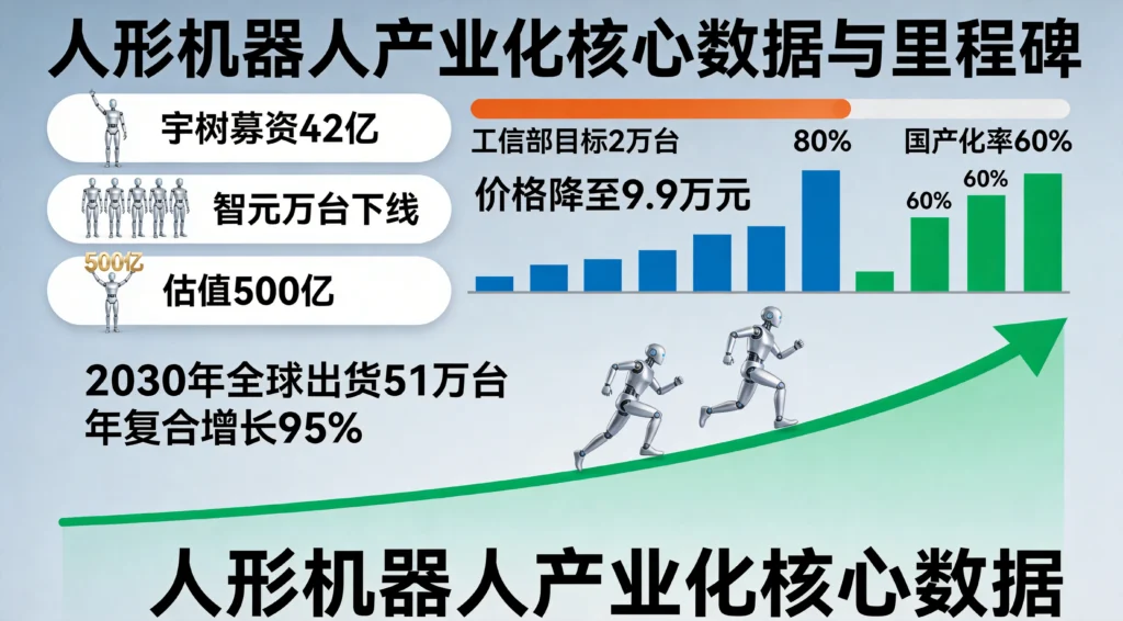 宇树募资42亿智元万台下线，工信部目标2万台、价格降至9.9万元、2030年全球出货51万台