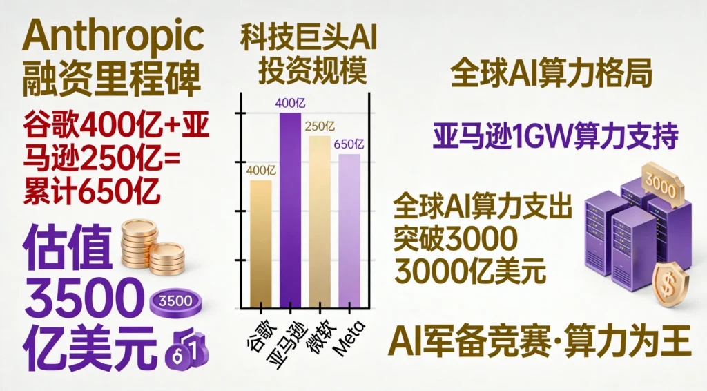 Anthropic估值3500亿美元获巨头争相押注，全球AI算力支出突破3000亿美元创新高