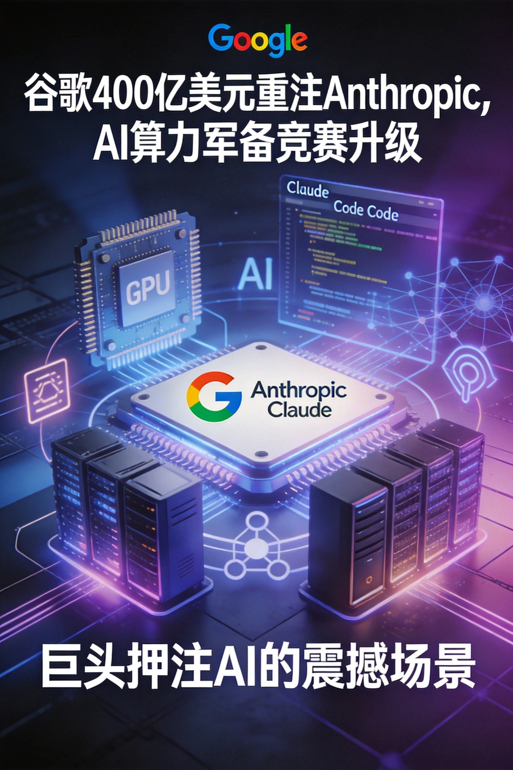 谷歌400亿美元重注Anthropic：AI算力军备竞赛升级