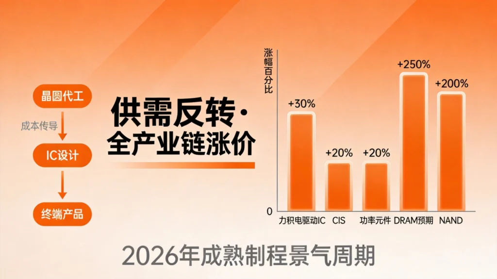 晶圆代工涨价潮全产业链传导，DRAM价格预期涨幅超250%创历史新高